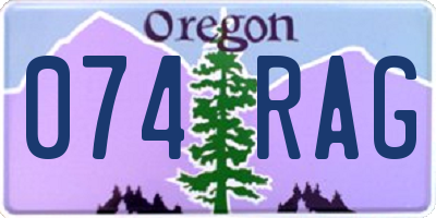 OR license plate 074RAG