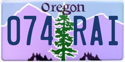 OR license plate 074RAI