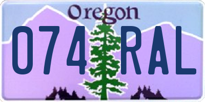 OR license plate 074RAL