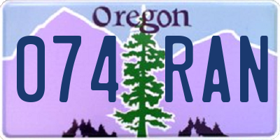 OR license plate 074RAN
