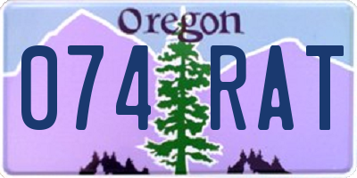 OR license plate 074RAT