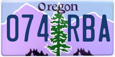 OR license plate 074RBA