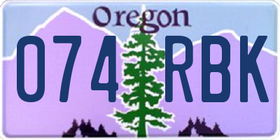 OR license plate 074RBK