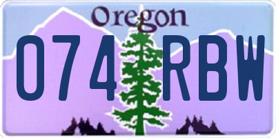 OR license plate 074RBW