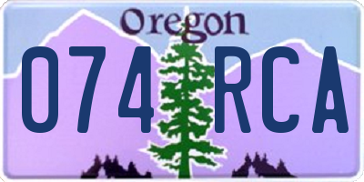 OR license plate 074RCA