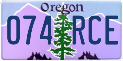 OR license plate 074RCE