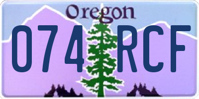 OR license plate 074RCF