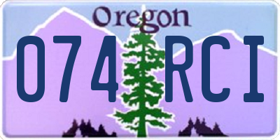 OR license plate 074RCI
