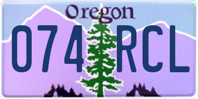 OR license plate 074RCL