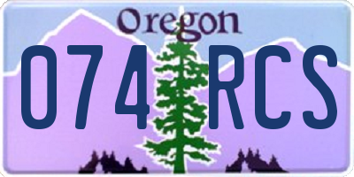 OR license plate 074RCS