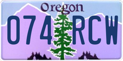 OR license plate 074RCW
