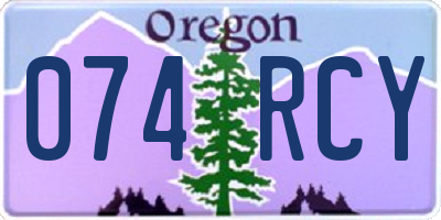 OR license plate 074RCY