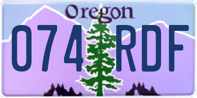 OR license plate 074RDF