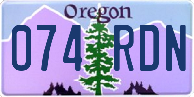 OR license plate 074RDN