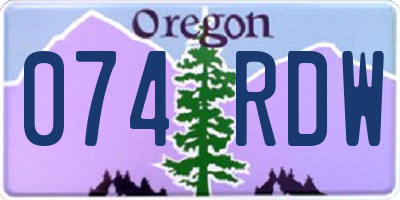 OR license plate 074RDW