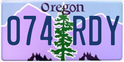 OR license plate 074RDY