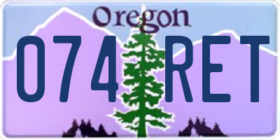 OR license plate 074RET