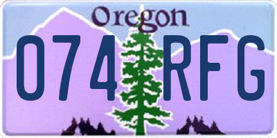 OR license plate 074RFG