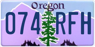 OR license plate 074RFH