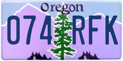 OR license plate 074RFK