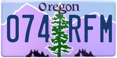 OR license plate 074RFM