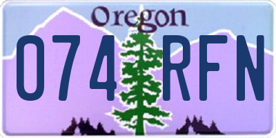 OR license plate 074RFN