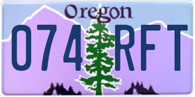 OR license plate 074RFT