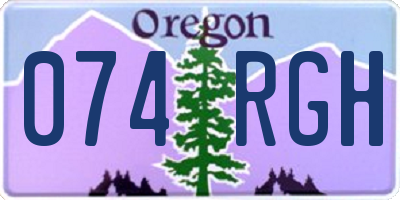 OR license plate 074RGH