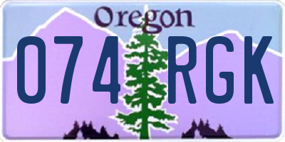 OR license plate 074RGK