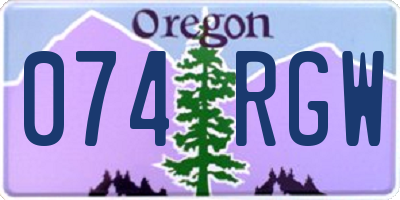 OR license plate 074RGW