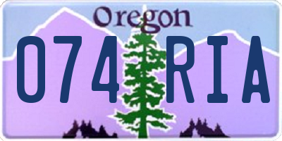 OR license plate 074RIA