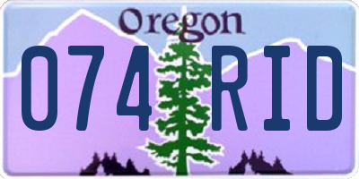 OR license plate 074RID