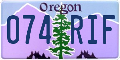 OR license plate 074RIF