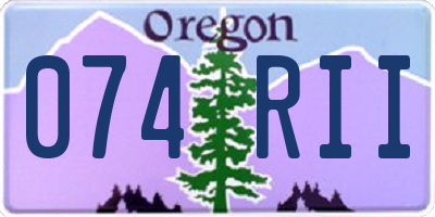 OR license plate 074RII