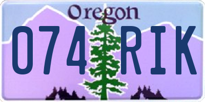 OR license plate 074RIK