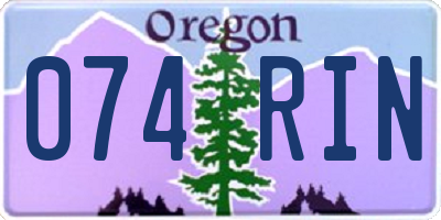 OR license plate 074RIN