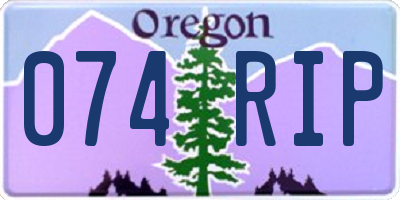 OR license plate 074RIP