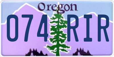 OR license plate 074RIR