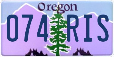 OR license plate 074RIS