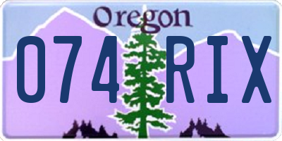 OR license plate 074RIX