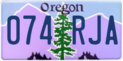 OR license plate 074RJA