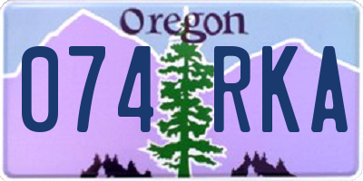 OR license plate 074RKA