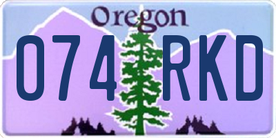 OR license plate 074RKD