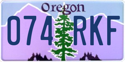 OR license plate 074RKF