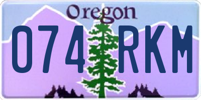 OR license plate 074RKM