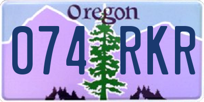 OR license plate 074RKR