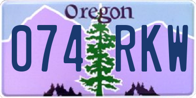 OR license plate 074RKW