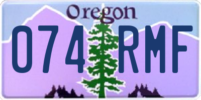 OR license plate 074RMF