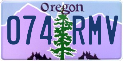 OR license plate 074RMV