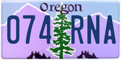 OR license plate 074RNA